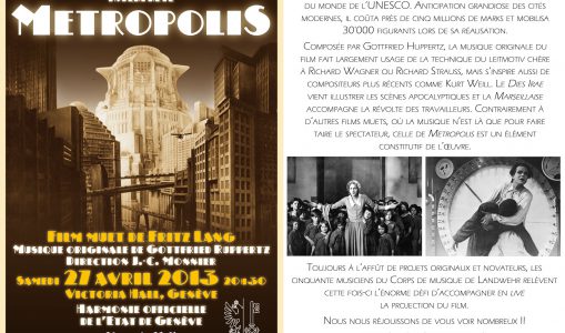 Ciné-concert « Metropolis » au Victoria Hall