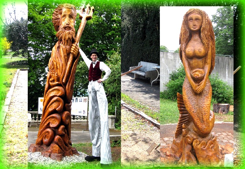 Les deux sculptures qui trônaient jusqu'à il y a peu dans le parc de Beau-Séjour