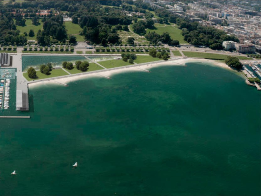 La nouvelle plage publique des Eaux-Vives : image de synthèse réalisée par les concepteurs